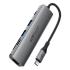 ACEFAST J18 6 in 1 USB-C Hub HDMI 4K 60Hz HD PD 90W Fast Charge Docking Station with SD / TF Card Slot - Gray